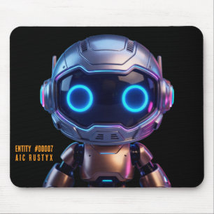 Cyberpunk AI Robot Mouse Pad #00007 AIC Rustyx