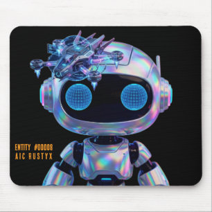 Cyberpunk AI Robot Mouse Pad #00008 AIC Rustyx