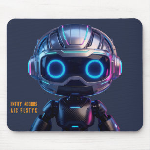 Cyberpunk AI Robot Mouse Pad #00009 AIC Rustyx
