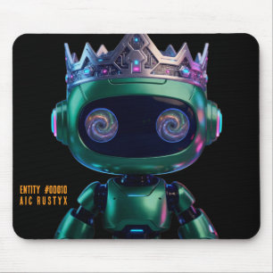 Cyberpunk AI Robot Mouse Pad #00010 AIC Rustyx