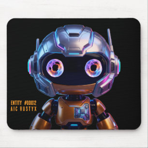 Cyberpunk AI Robot Mouse Pad #00012 AIC Rustyx