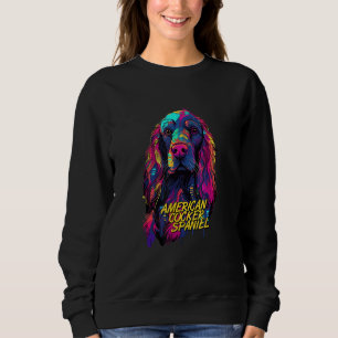 Cyberpunk American Cocker Spaniel Futuristic Dog Sweatshirt