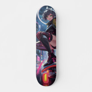 Cyberpunk Anime Girl Skateboard Deck Japan