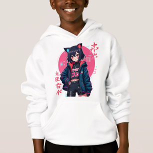Cyberpunk Anime Girl with Cat Ears- Neon Aesthetic