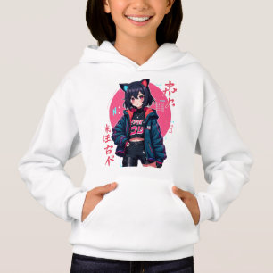 Cyberpunk Anime Girl with Cat Ears- Neon Aesthetic