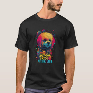 Cyberpunk Bichon Frise Walking Club Futuristic Dog T-Shirt