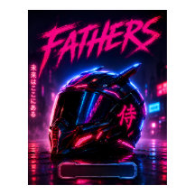 Cyberpunk Biker Dad Poster Print