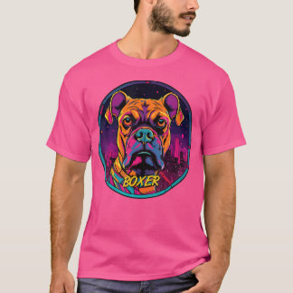 Cyberpunk Boxer Futuristic Boxer Dog T-Shirt