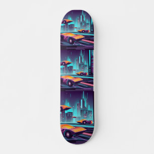 cyberpunk car skateboard