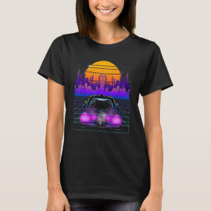 Cyberpunk Car Vaporwave Aesthetic Outrun Retro Gam T-Shirt