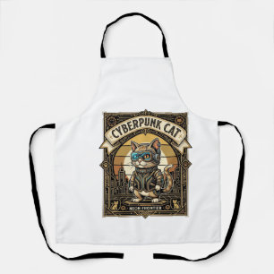 Cyberpunk Cat Cat Cyberpunk Vintage Apron