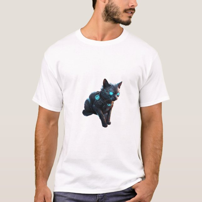 🐱🚀 Cyberpunk Cat – Futuristic T-shirt 🌆 (Front)