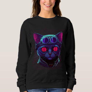 Cyberpunk Cat Kitty Cyber Punker Sweatshirt