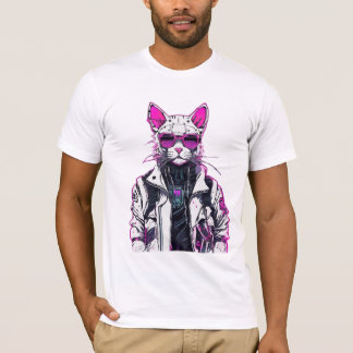 Cyberpunk Cat: Neon Outlaw T-Shirt