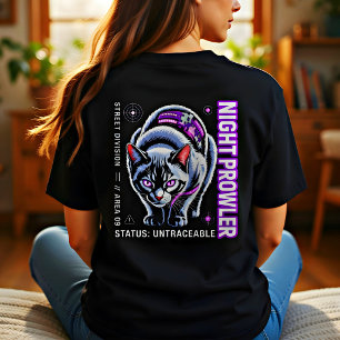 Cyberpunk Cat Poster – Night Prowler Gift T-Shirt