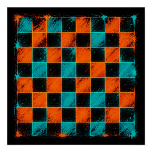 Cyberpunk Checker Art Poster