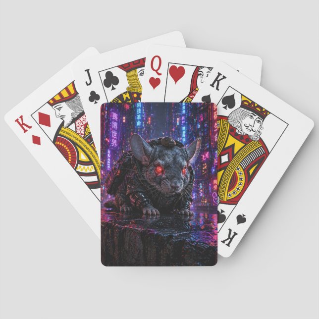 Cyberpunk Chinchilla Playing Cards (Back)