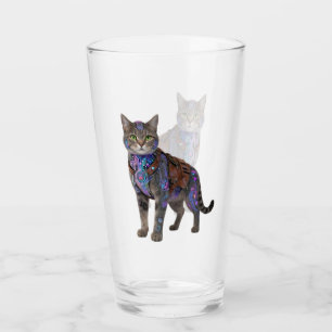 Cyberpunk Circuit Cat – Neon Tech Beast Glass