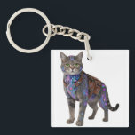 Cyberpunk Circuit Cat – Neon Tech Beast Key Ring<br><div class="desc">Futuristic cyber-cat fused with glowing neon circuits, cyberpunk harness, and high-tech implants. This badass tabby cyborg stands proud in pure white background — ultimate blend of cute kitten charm and dystopian hacker vibe. Perfect for cyberpunk art prints, NFT drops, sci-fi posters, gamer room decor, tech enthusiast gifts, dark neon wall...</div>