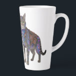 Cyberpunk Circuit Cat – Neon Tech Beast Latte Mug<br><div class="desc">Futuristic cyber-cat fused with glowing neon circuits, cyberpunk harness, and high-tech implants. This badass tabby cyborg stands proud in pure white background — ultimate blend of cute kitten charm and dystopian hacker vibe. Perfect for cyberpunk art prints, NFT drops, sci-fi posters, gamer room decor, tech enthusiast gifts, dark neon wall...</div>