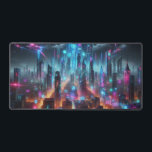 Cyberpunk Cityscape, Science Fiction Design  Desk Mat<br><div class="desc">Transform your workspace into an imaginative realm with our vibrant science fiction design desk mat! Featuring futuristic landscapes, colourful alien worlds, and cosmic elements, this desk mat is perfect for adding a touch of adventure to your office, workstation, or kids' table. Made from high-quality materials, it provides a smooth surface...</div>