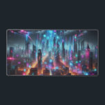 Cyberpunk Cityscape, Science Fiction Design Desk Mat<br><div class="desc">Transform your workspace into an imaginative realm with our vibrant science fiction design desk mat! Featuring futuristic landscapes, colourful alien worlds, and cosmic elements, this desk mat is perfect for adding a touch of adventure to your office, workstation, or kids' table. Made from high-quality materials, it provides a smooth surface...</div>