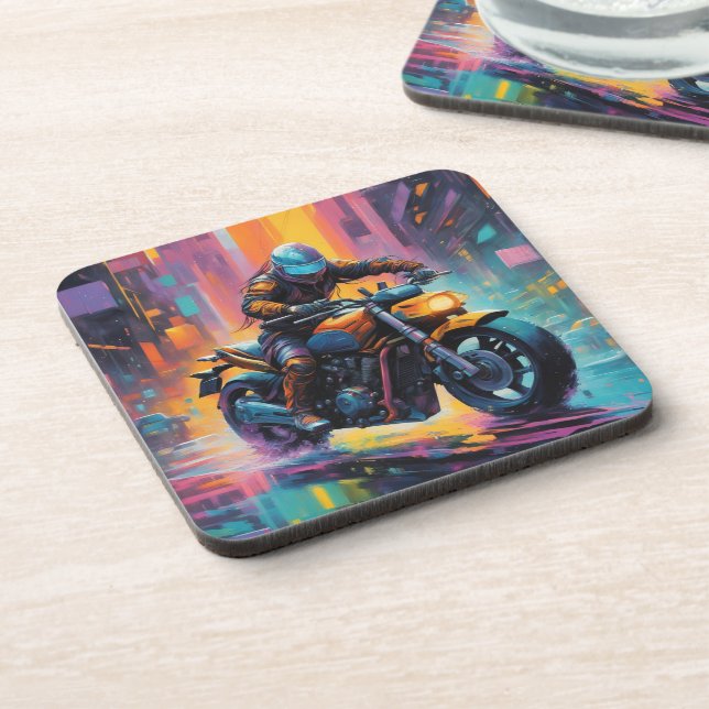 Cyberpunk- coasters with cork back - set of 6 (Left Side)