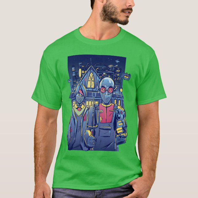 Cyberpunk Couple In City girl T-Shirt (Front)
