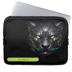 Cyberpunk Cybernetic Panther Gamer Custom I Laptop Sleeve