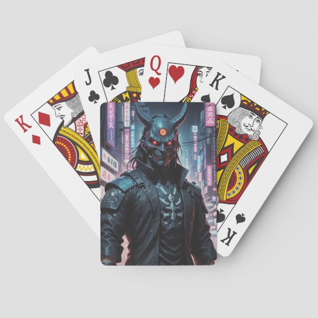 Cyberpunk Demon Samurai Playing Cards (Back)