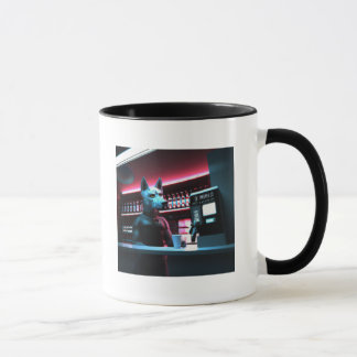 Cyberpunk Dog Barista AI Generated Art Mug