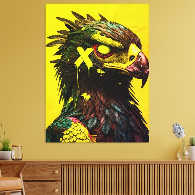 Cyberpunk Eagle – Futuristic Animal Wall Art (Insitu(LivingRoom))