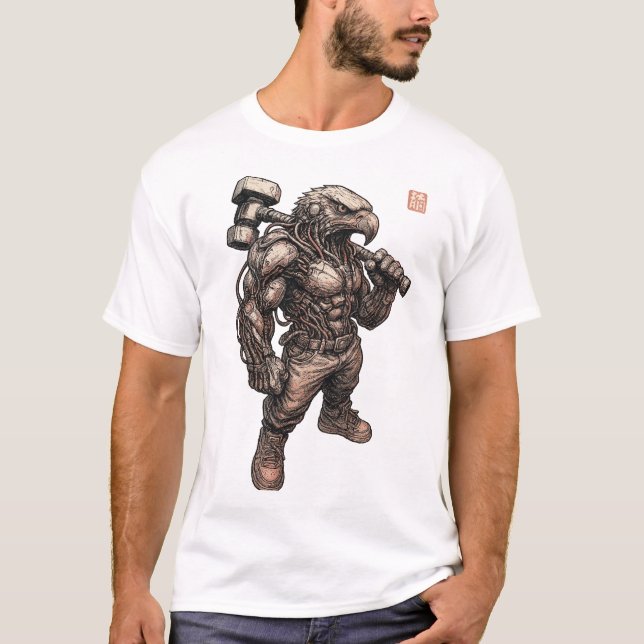 Cyberpunk Eagle (Sniper) T-Shirt (Front)