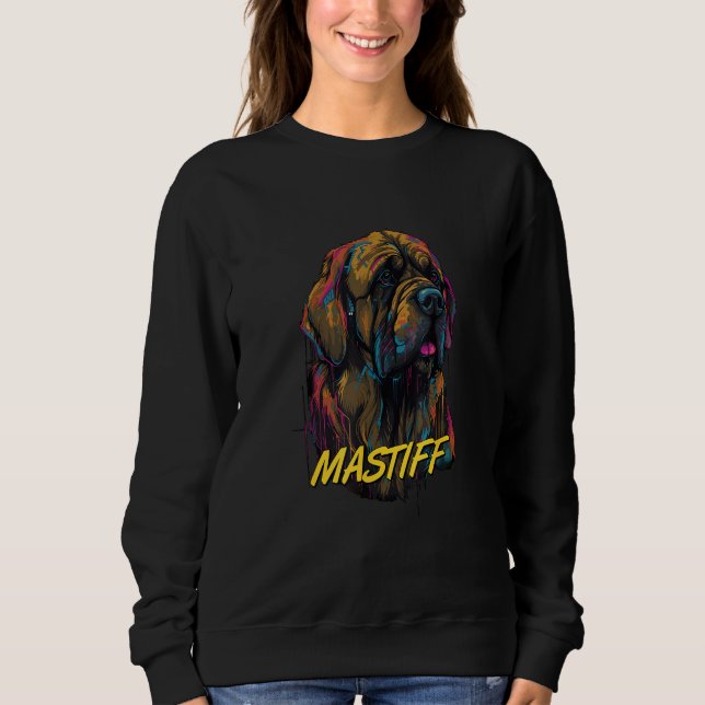 Cyberpunk English Mastiff Futuristic English Masti Sweatshirt (Front)