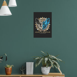 Cyberpunk Fennec Fox Geometric Poster