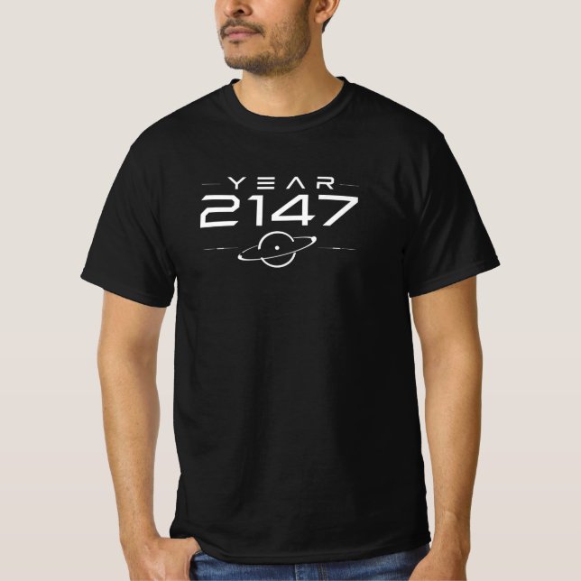 Cyberpunk Future Year 2147 Sci Fi Retro Futurism T-Shirt (Front)