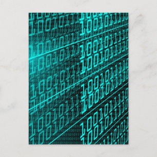 Cyberpunk Futuristic Computer Technology Circuit Postcard