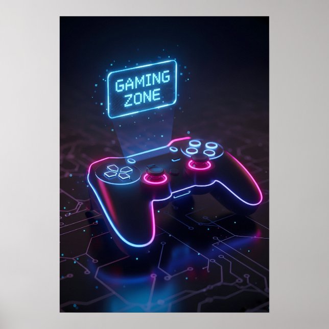 Cyberpunk Gaming Controller Poster (Front)