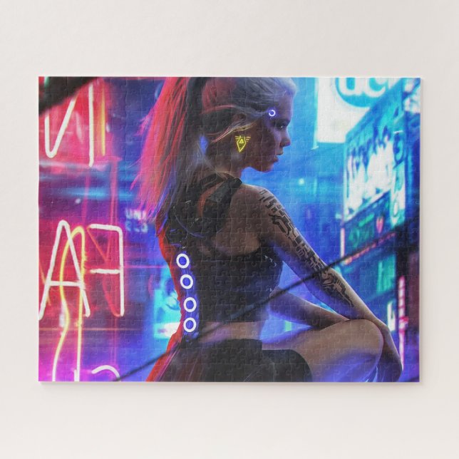cyberpunk girl puzzle (Horizontal)