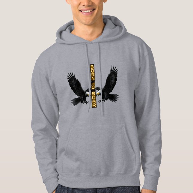Cyberpunk Glitch Eagle Hoodie (Front)