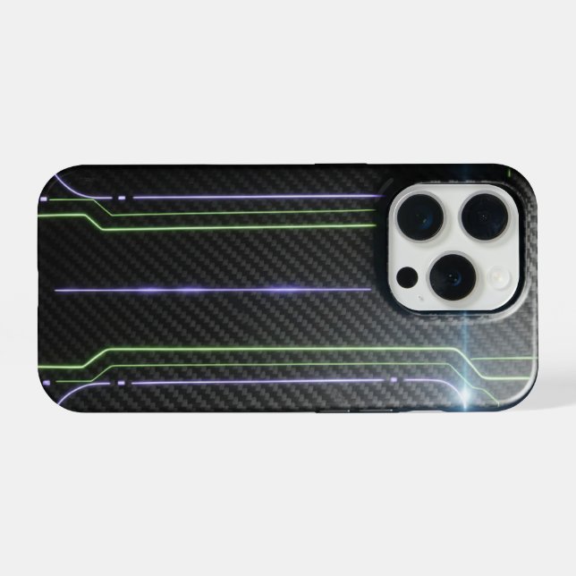 Cyberpunk Glow iPhone 15 Pro Sticker - Electric Ne Case (Back Horizontal)