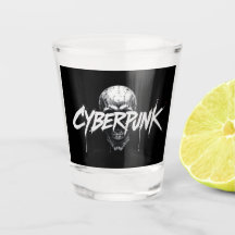 Cyberpunk Graffiti Skull Shot Glass 