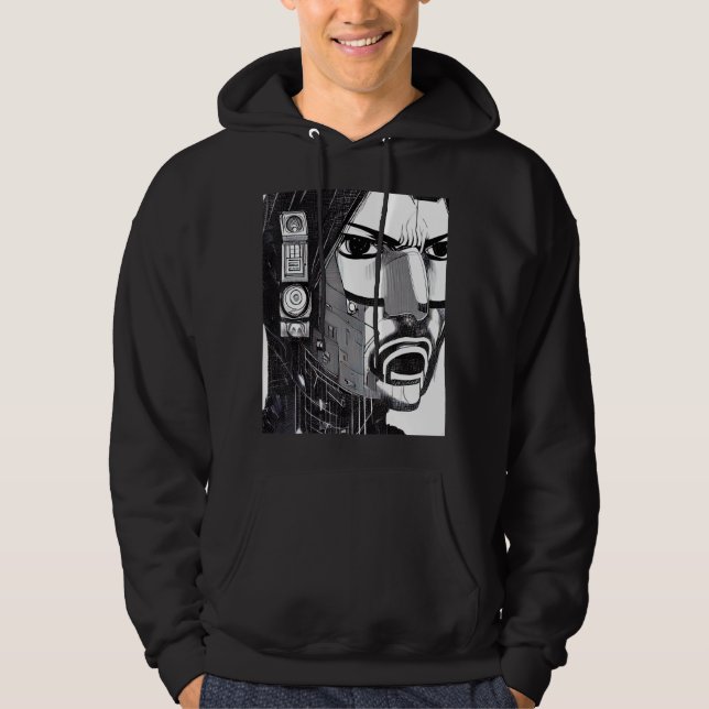 Cyberpunk Hacker Computer Geek design_13 Hoodie (Front)