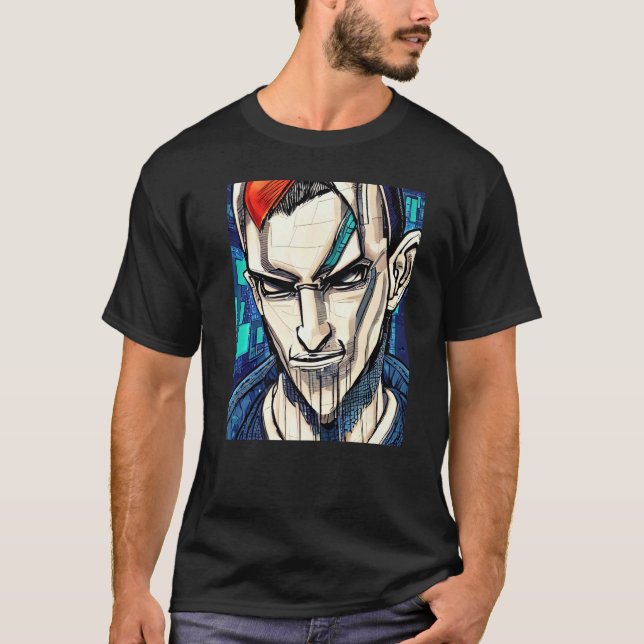 Cyberpunk Hacker Computer Geek design Premium_1 T-Shirt (Front)