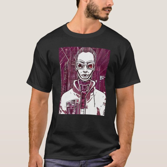 Cyberpunk Hacker Computer Geek design Premium_8 T-Shirt (Front)