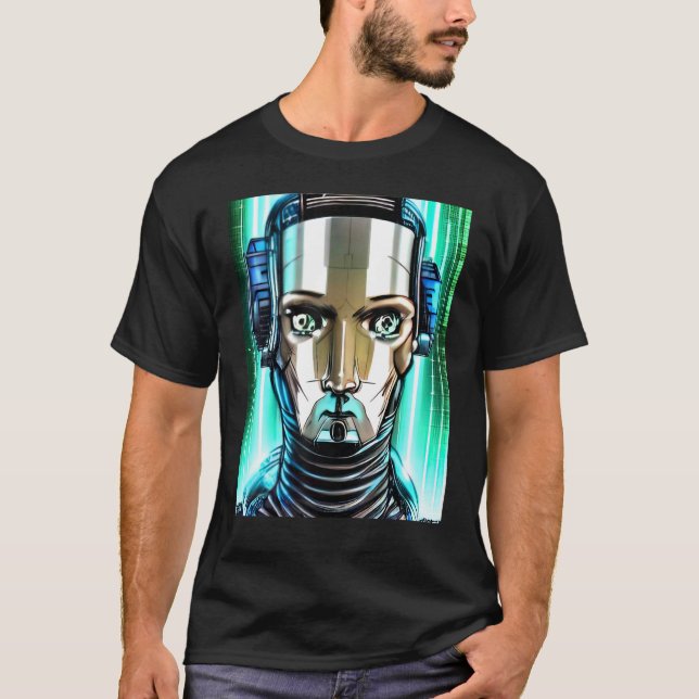Cyberpunk Hacker Computer Geek design T-Shirt (Front)
