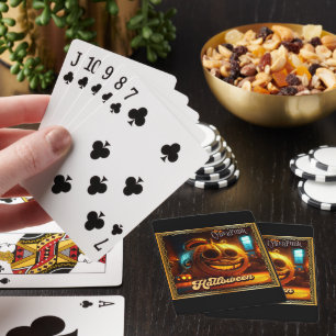 CYBERPUNK HALLOWEEN PUMPKIN PLAYING CARDS