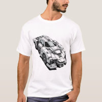 Cyberpunk Ink Drawing of Futuristic Car