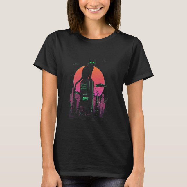 Cyberpunk Kitty Cat T-Shirt (Front)