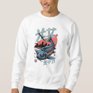 Cyberpunk Koi – Futuristic Japanese Fish Sweatshirt